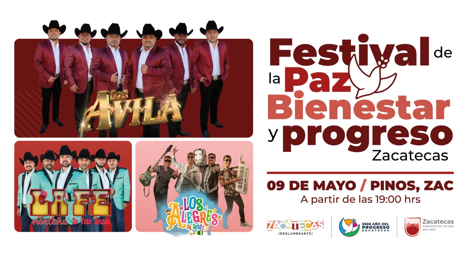 ANUNCIA DAVID MONREAL FESTIVAL DE LA PAZ EN PINOS