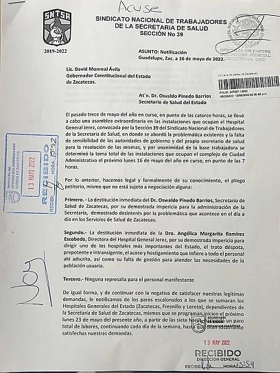  AMAGAN CON TOMA DE CIUDAD ADMINISTRATIVA, PIDEN DESTITUCIÓN DE SECRETARIO DE SALUD Y DIRECTORA DEL HOSPITAL GENERAL DE JEREZ