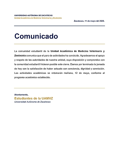 CONCLUYEN ESTUDIANTES PARO EN MEDICINA VETERINARIA