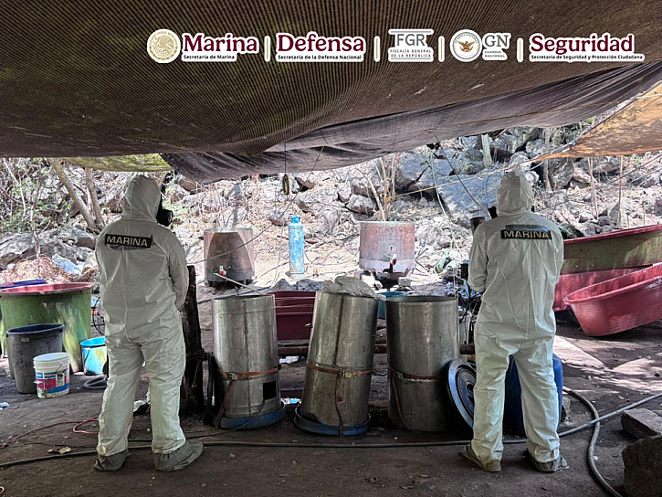 SON INHABILITADOS CINCO LABORATORIOS CLANDESTINOS DE METANFETAMINA EN JALISCO, NAYARIT Y SINALOA