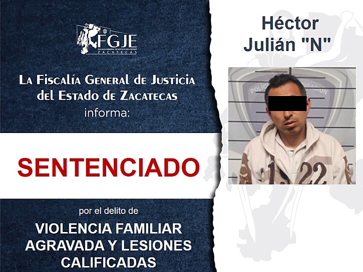OBTIENE FGJEZ CONDENA CONTRA HOMBRE POR AGREDIR A SU PAREJA