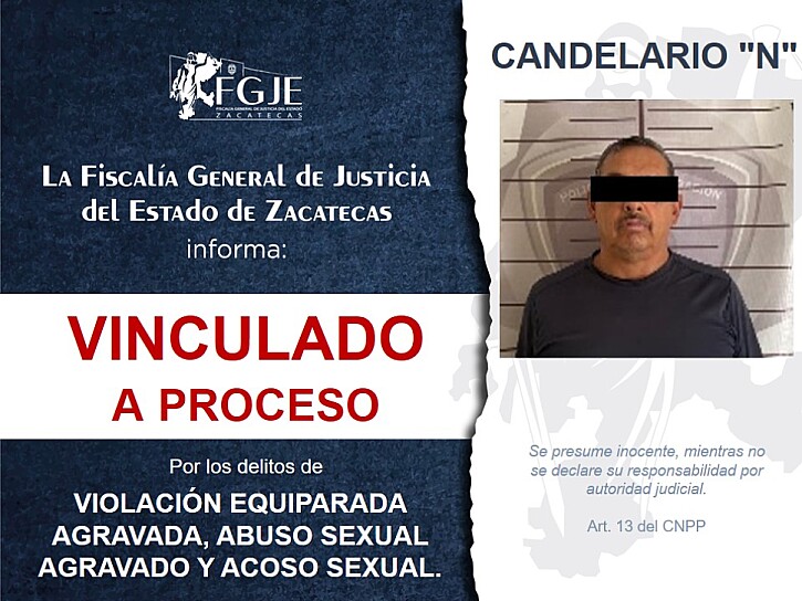 LOGRA FGJEZ VINCULACIÓN A PROCESO POR DELITOS SEXUALES EN JEREZ