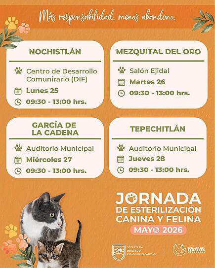 RECORRERÁ BRIGADA VETERINARIA CUATRO MUNICIPIOS DEL SUR DE ZACATECAS CON ESTERILIZACIONES GRATUITAS