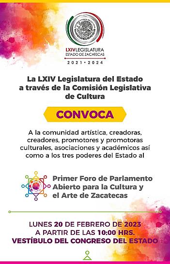 AMPLÍAN CONVOCATORIA PARA REFORMA DE LEY DE CULTURA