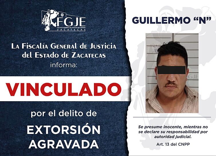 VINCULAN A GUILLERMO “N” POR EXTORSIÓN A EMPRESARIOS