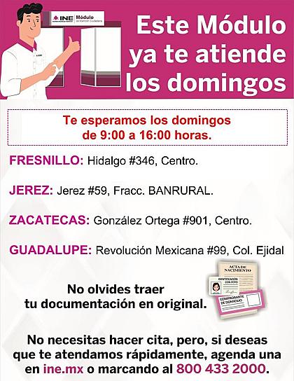 AMPLÍAN SERVICIOS A FINDES DE SEMANA MÓDULOS DE ATENCIÓN DEL INE