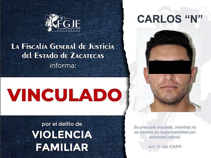 VINCULAN A PROCESO A HOMBRE POR VIOLENCIA FAMILIAR EN OJOCALIENTE