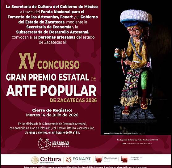 ABRE GOBIERNO CONVOCATORIA DEL GRAN PREMIO ESTATAL DE ARTE