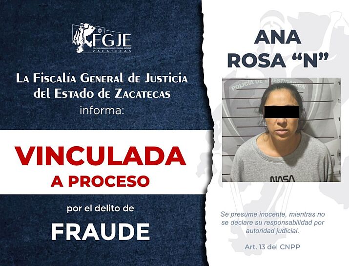 VINCULA A PROCESO FGJEZ A MUJER POR FRAUDE RELACIONADO CON STRATEGY CO