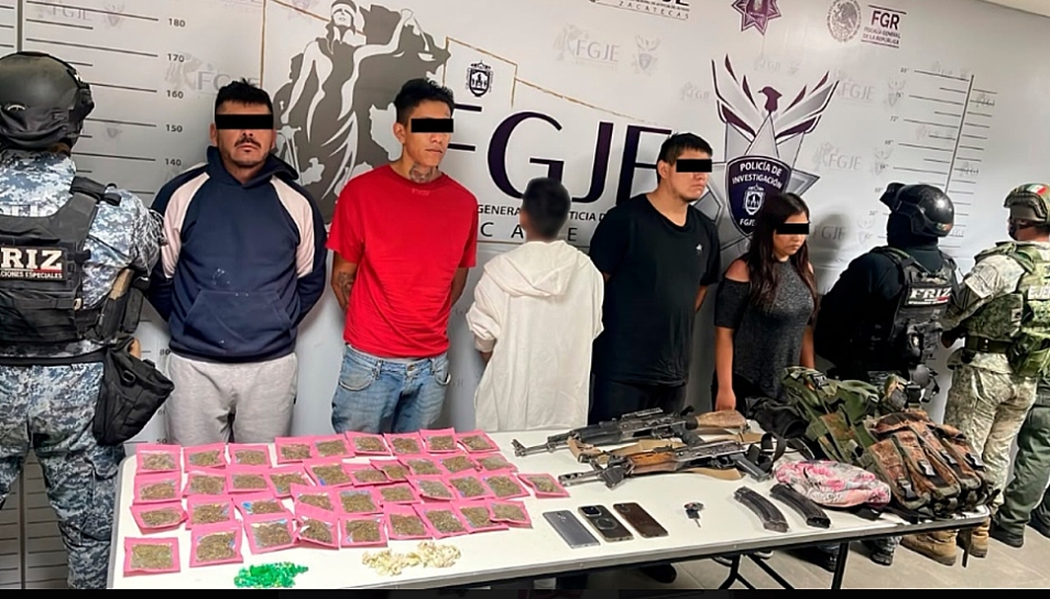 DETIENEN A 5 PERSONAS ARMADAS CON DROGA Y EQUIPO TÁCTICO EN LA CAPITAL