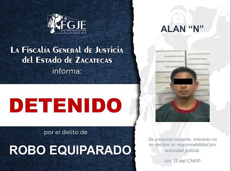 DETIENEN A DOS HOMBRES CON ÓRDENES DE APREHENSIÓN EN GUADALUPE Y FRESNILLO