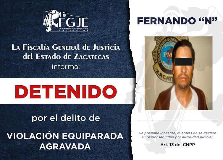 CUMPLE FGJEZ SIETE ÓRDENES DE APREHENSIÓN EN TRES MUNICIPIOS