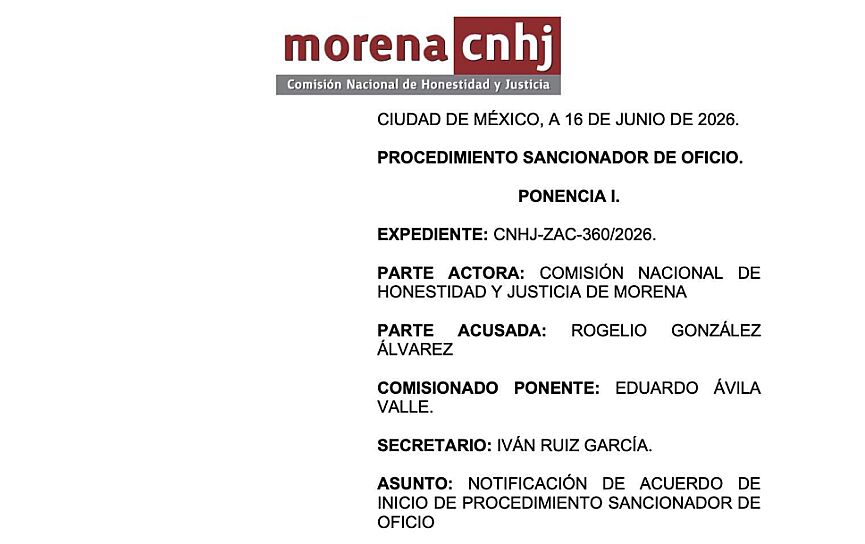 INICIA MORENA PROCEDIMIENTO CONTRA ROGELIO GONZÁLEZ POR VIDEO