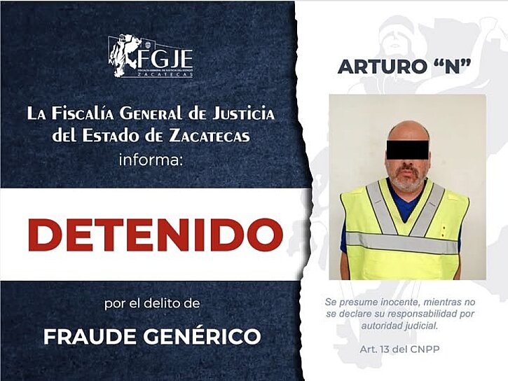 DETIENEN A ARTURO “N” POR FRAUDE GENÉRICO