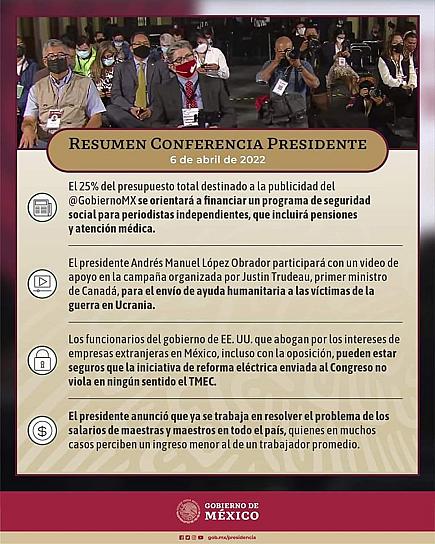 ANUNCIA AMLO PENSIONES Y SERVICIO MÉDICO PARA PERIODISTAS 