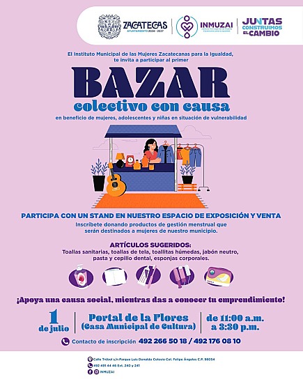PROMUEVE INMUZAI BAZAR CON CAUSA PARA APOYAR A MUJERES VULNERABLES