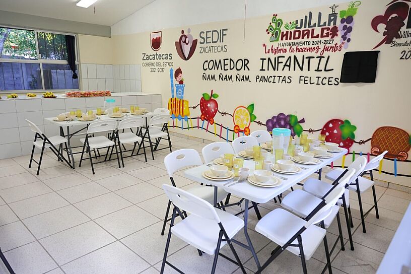 ENTREGAN COMEDORES ESCOLARES EN NORIA DE ÁNGELES Y VILLA HIDALGO
