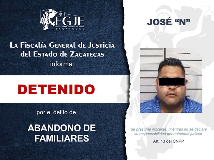 CUMPLE FGJEZ ORDEN CONTRA JOSÉ “N” POR ABANDONO FAMILIAR