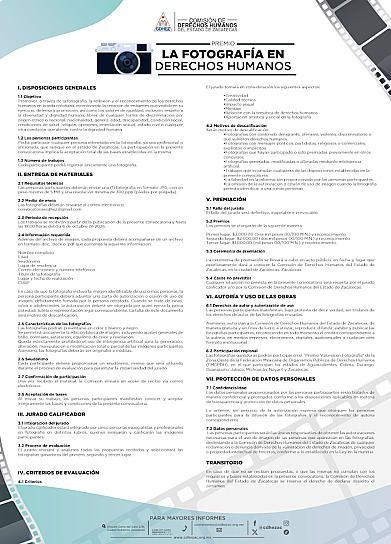 INVITA CDHEZ A PARTICIPAR EN PREMIO "LA FOTOGRAFÍA EN DERECHOS HUMANOS"   