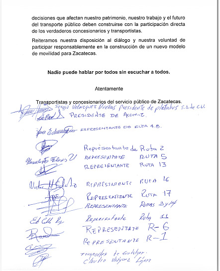 SE DESLINDA ACOMIZ DE AMPARO CONTRA PLATABÚS Y RESPALDA PROYECTO DE MOVILIDAD