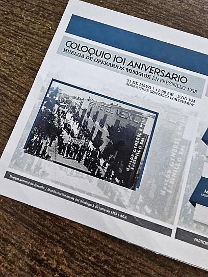 ANUNCIAN COLOQUIO DE LA HUELGA DE OPERARIOS MINEROS DE 1923
