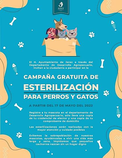  ANUNCIAN ESTERILIZACIONES GRATUITAS PARA MASCOTAS EN JEREZ 