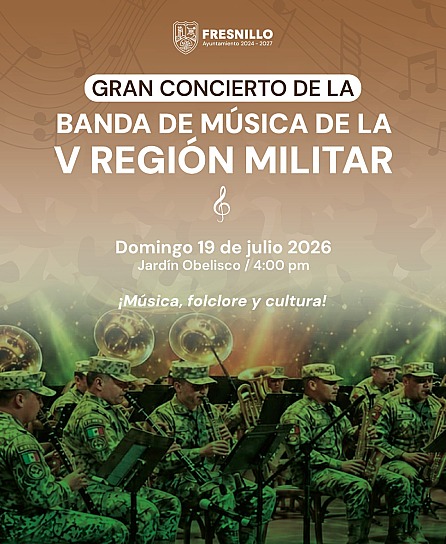 PRESENTA SEDENA CONCIERTO DE LA BANDA MILITAR EN FRESNILLO