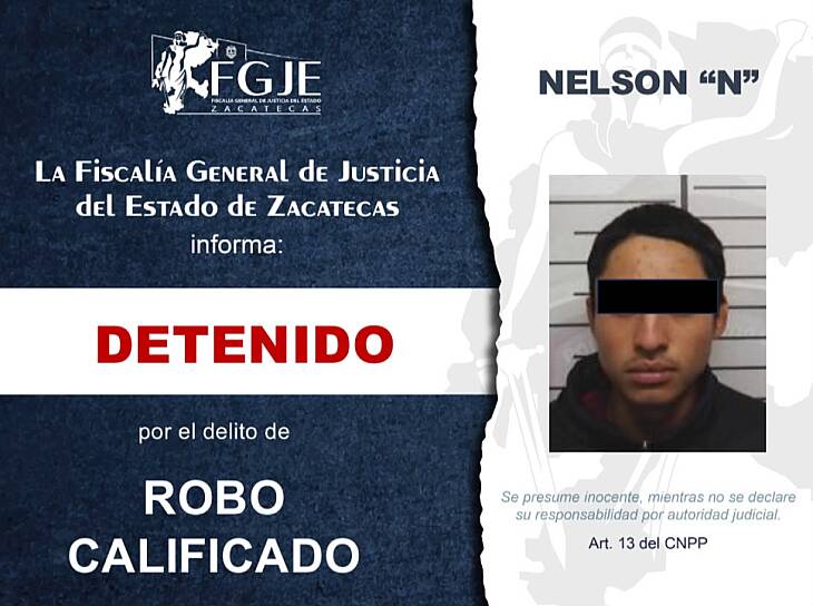 CUMPLIMENTAN DOS ÓRDENES DE APREHENSIÓN POR ROBO Y LESIONES EN ZACATECAS