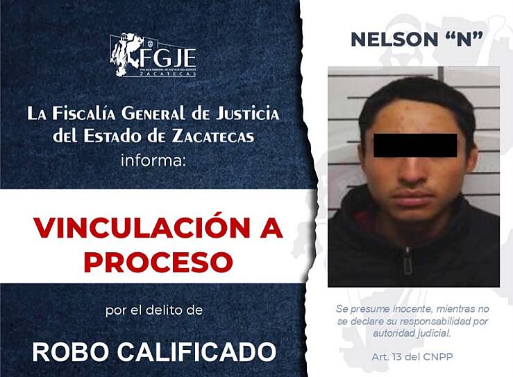 OBTIENE FGJEZ VINCULACIÓN A PROCESO POR ROBO CALIFICADO