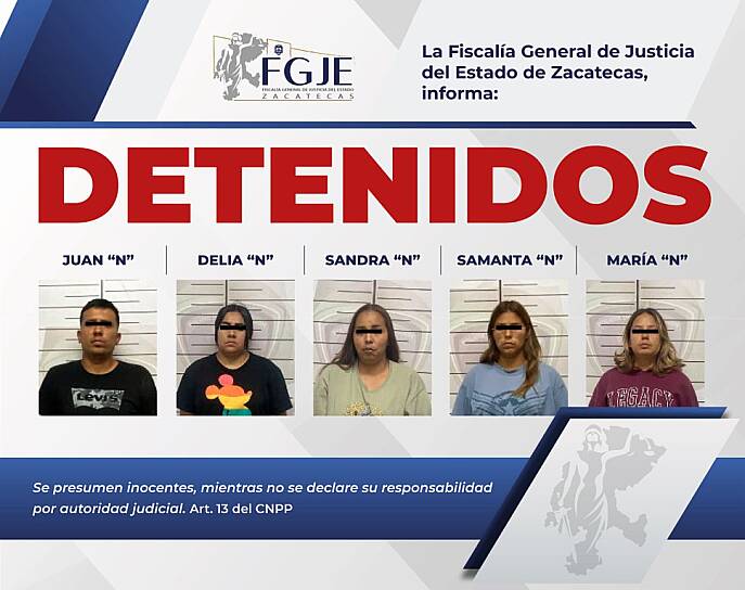 DETIENE POLICÍA DE INVESTIGACIÓN A CINCO POR ROBOS EN COMERCIOS