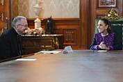 SOSTIENE CLAUDIA SHEINBAUM REUNIÓN CON PIETRO PAROLIN EN PALACIO NACIONAL