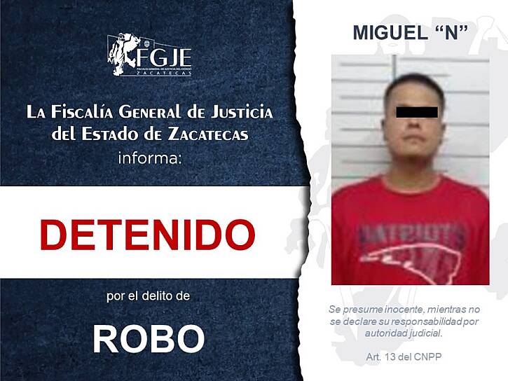 CUMPLIMENTAN OCHO ÓRDENES DE APREHENSIÓN EN ZACATECAS, JEREZ Y SOMBRERETE