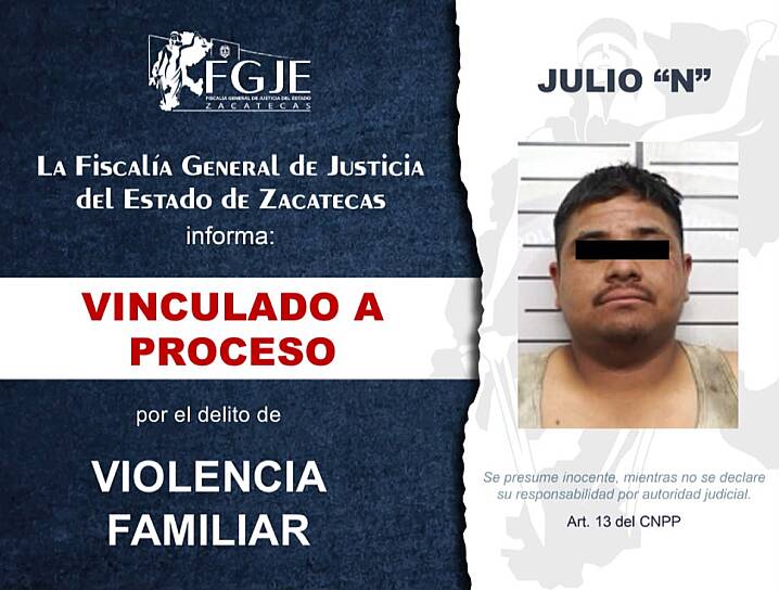 VINCULAN A JULIO “N” POR VIOLENCIA FAMILIAR CONTRA MUJER