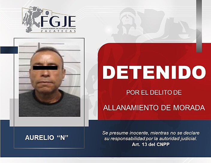 EJECUTA FGJEZ OCHO ÓRDENES DE APREHENSIÓN POR DIVERSOS DELITOS