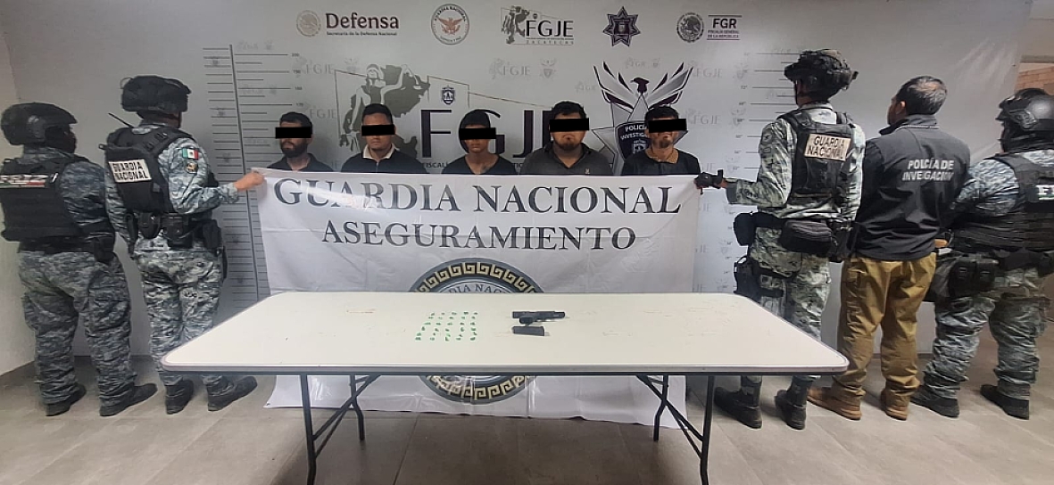 DETIENEN FUERZAS DE SEGURIDAD A CINCO HOMBRES ARMADOS EN SAÍN ALTO