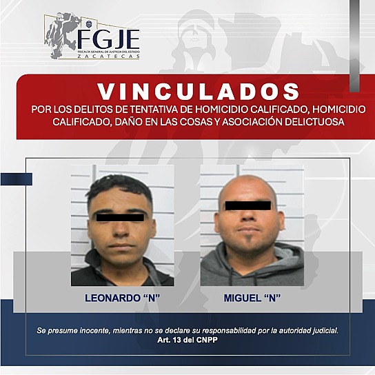 VINCULAN A PROCESO A DOS HOMBRES POR DIFERENTES DELITOS
