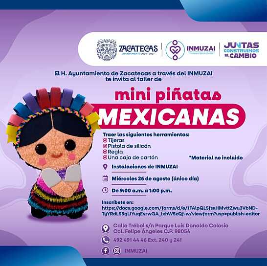 INVITA INMUZAI A CREAR MINI PIÑATAS EN TALLER GRATUITO