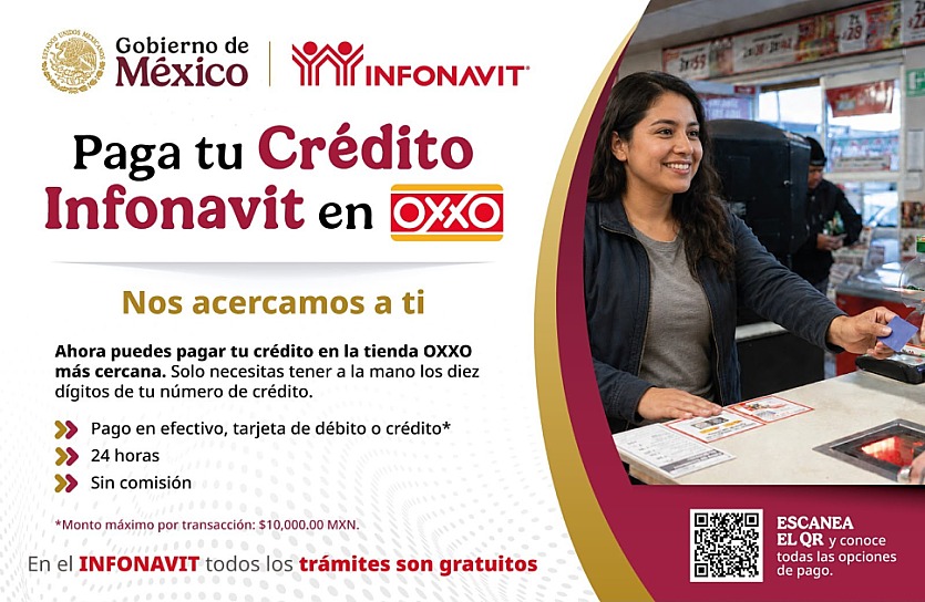 HABILITA INFONAVIT PAGOS DE CRÉDITOS EN TIENDAS OXXO SIN COMISIÓN