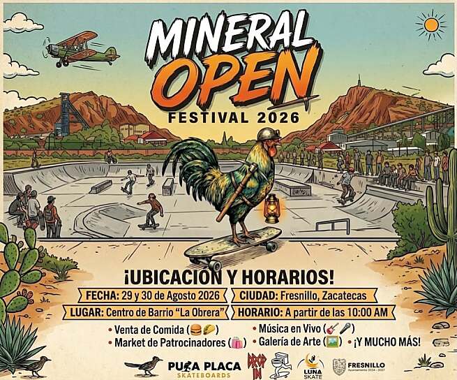 RECIBE FRESNILLO PRIMER MINERAL OPEN FESTIVAL CON SKATE NACIONAL