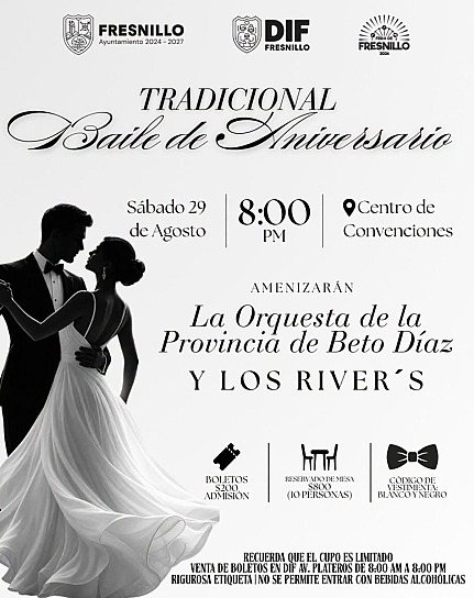 SE PREPARA FRESNILLO PARA DISFRUTAR DEL TRADICIONAL BAILE DE ANIVERSARIO