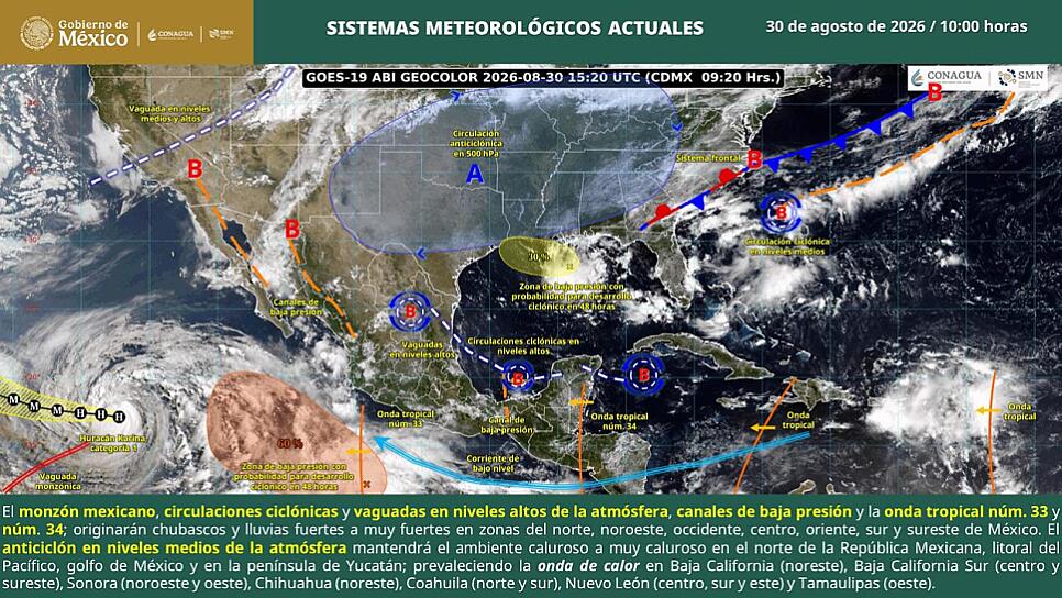 RECOMIENDA GOBIERNO MANTENER PRECAUCIONES ANTE LLUVIAS ESTA SEMANA