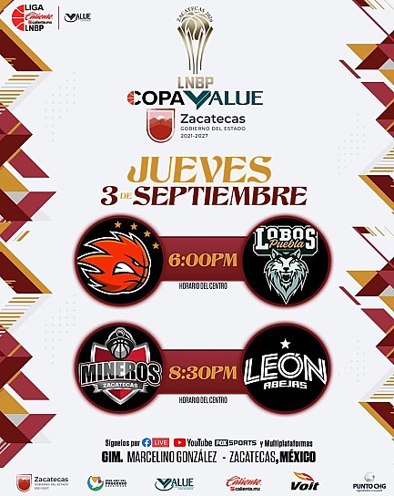 ZACATECAS SERÁ SEDE DE LA COPA VALUE DE BASQUETBOL