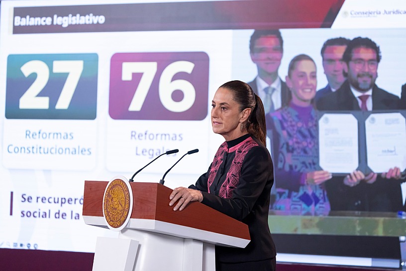 DESTACA CLAUDIA SHEINBAUM APROBACIÓN DE 103 REFORMAS EN DOS AÑOS