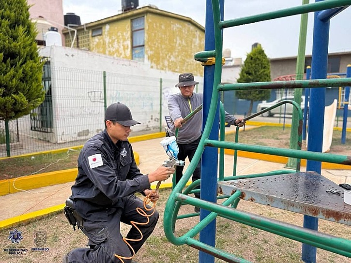 REHABILITAN PARQUE POLICÍAS DE EL MINERAL COMO ACCIÓN SOCIAL