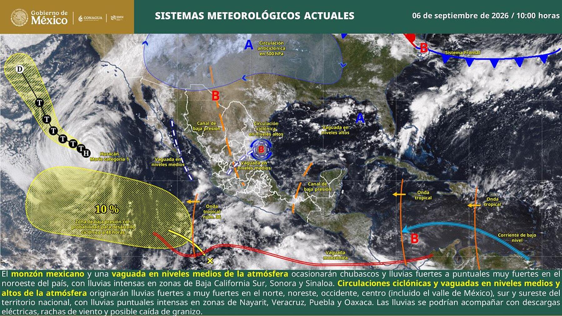 ALERTA GOBIERNO DE ZACATECAS POR LLUVIAS DE HASTA 75 MILÍMETROS