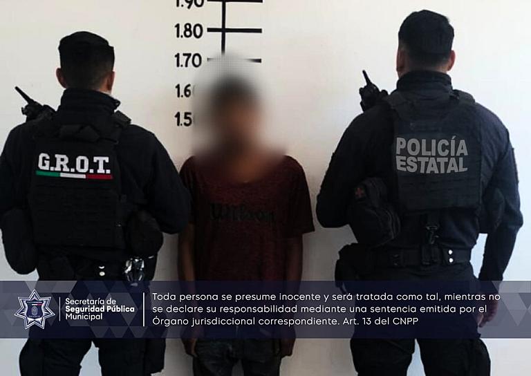 APREHENDEN A JOVEN EN LA COLONIA ESTRELLA DE ORO POR ROBO 