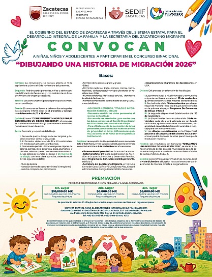 CONVOCAN AL CONCURSO BINACIONAL “DIBUJANDO UNA HISTORIA DE MIGRACIÓN 2026”