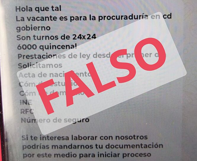 ALERTA FGJEZ SOBRE FALSAS OFERTAS LABORALES DIFUNDIDAS EN REDES SOCIALES
