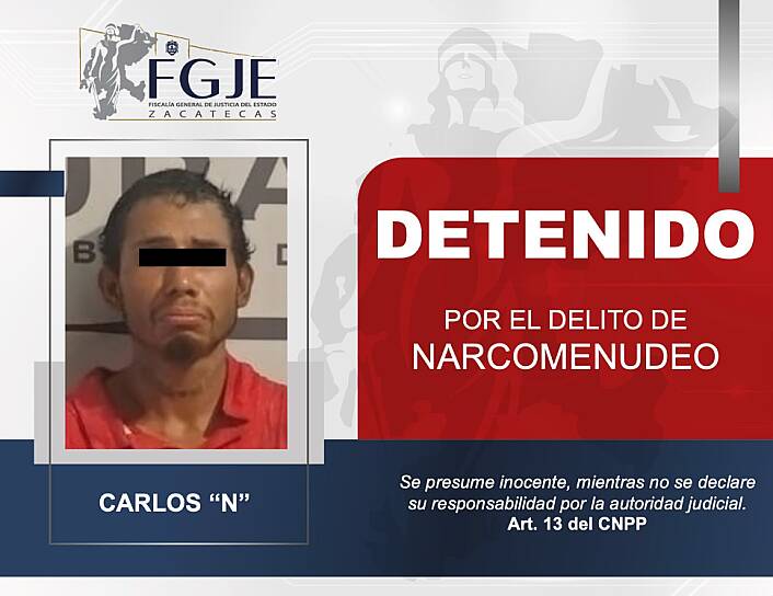DETIENE FGJEZ A CARLOS “N” POR NARCOMENUDEO EN DURANGO