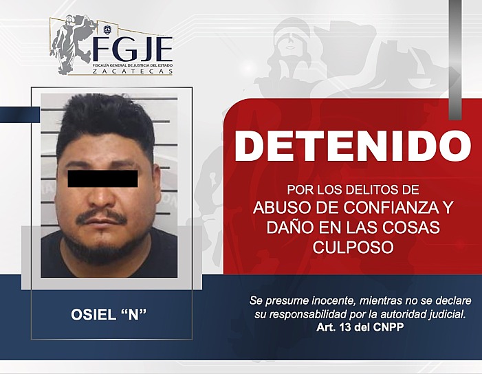 DETIENE FGJEZ A CUATRO PERSONAS CON ÓRDENES DE APREHENSIÓN EN ZACATECAS